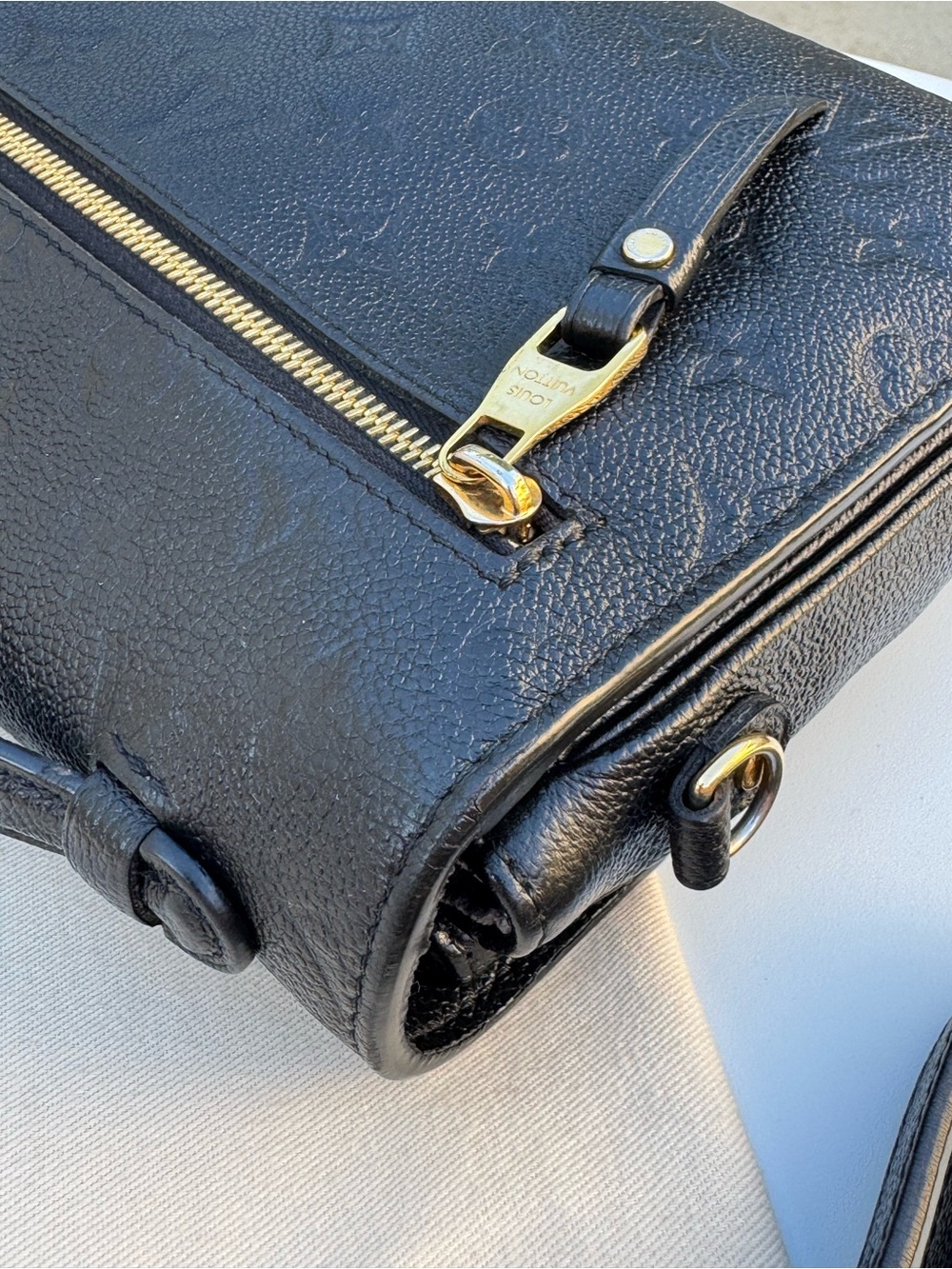 Louis Vuitton Black Monogram Empreinte Pochette with Gold Hardware - Picture 11 of 15